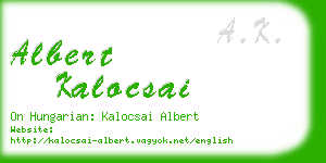 albert kalocsai business card